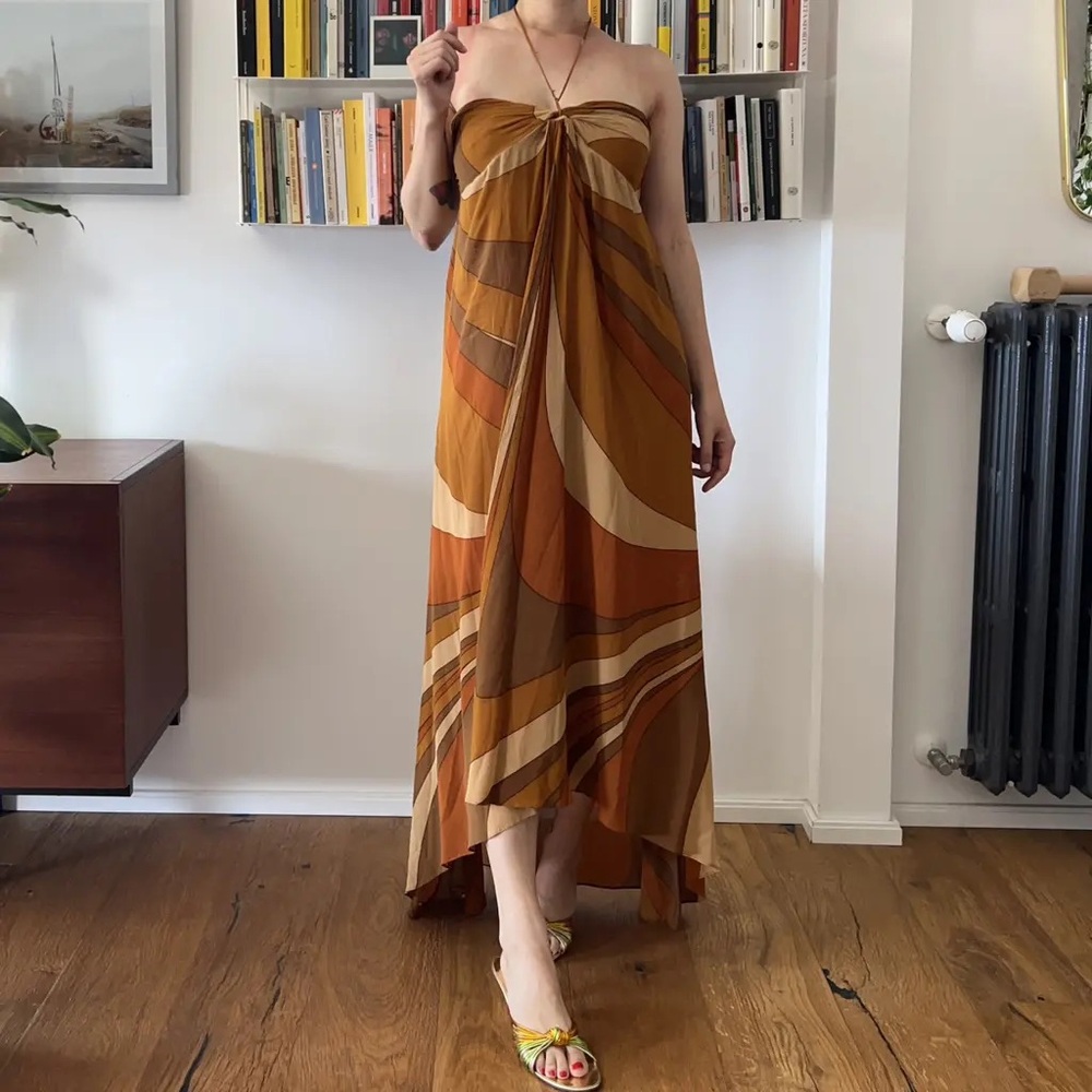 Celine SS2003 Midi high low dress